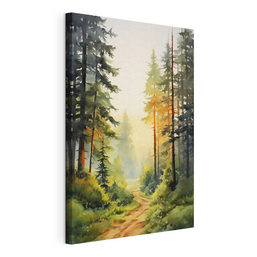 Watercolor painting of a forest Watercolor painting of a forest