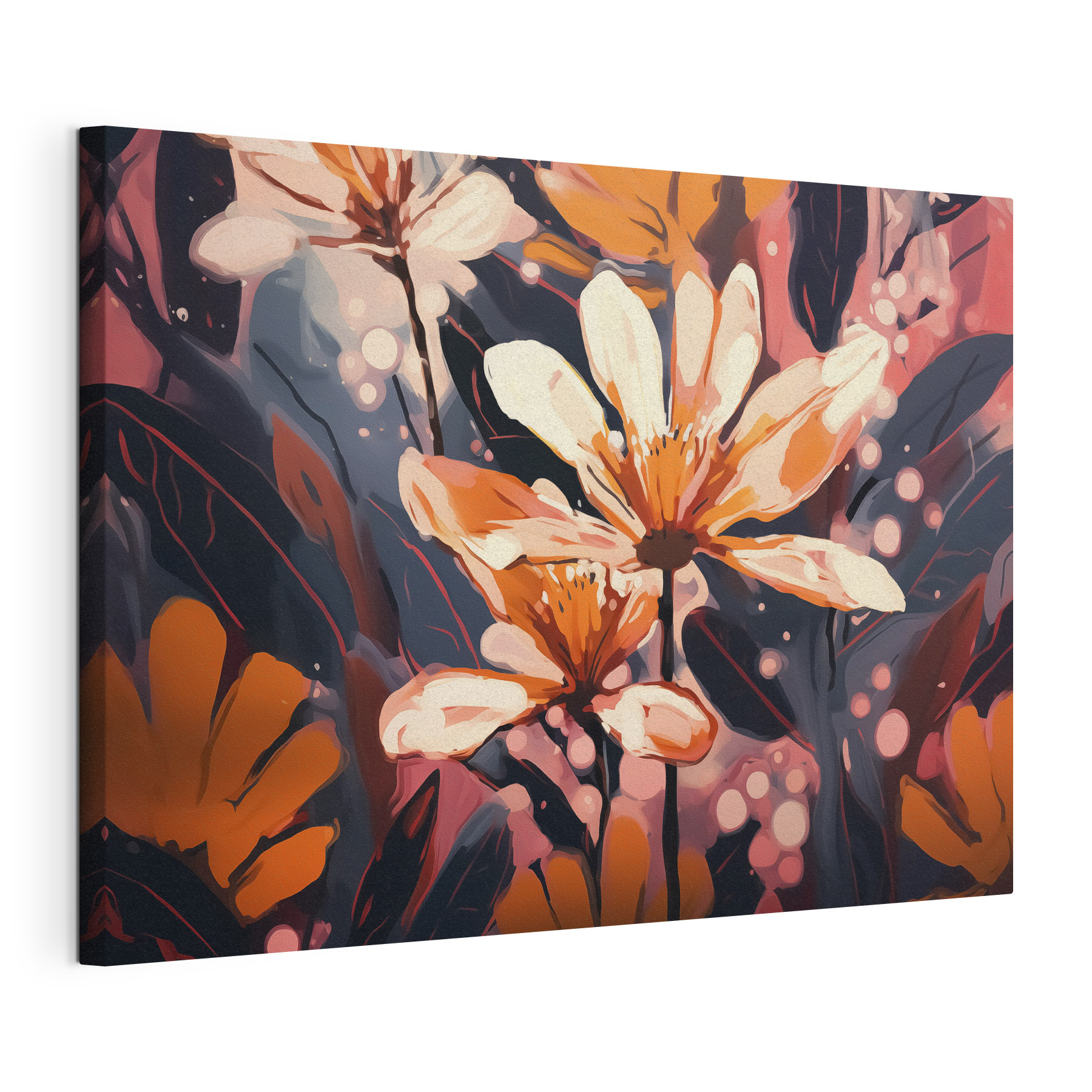 Painting of flowers and leaves