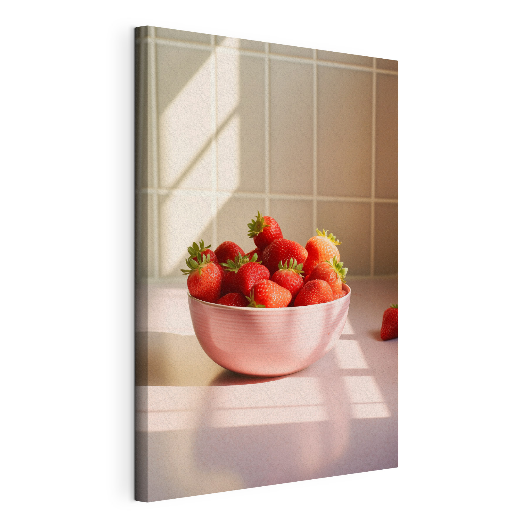 Bowl of strawberries on a counter Bowl of strawberries on a counter