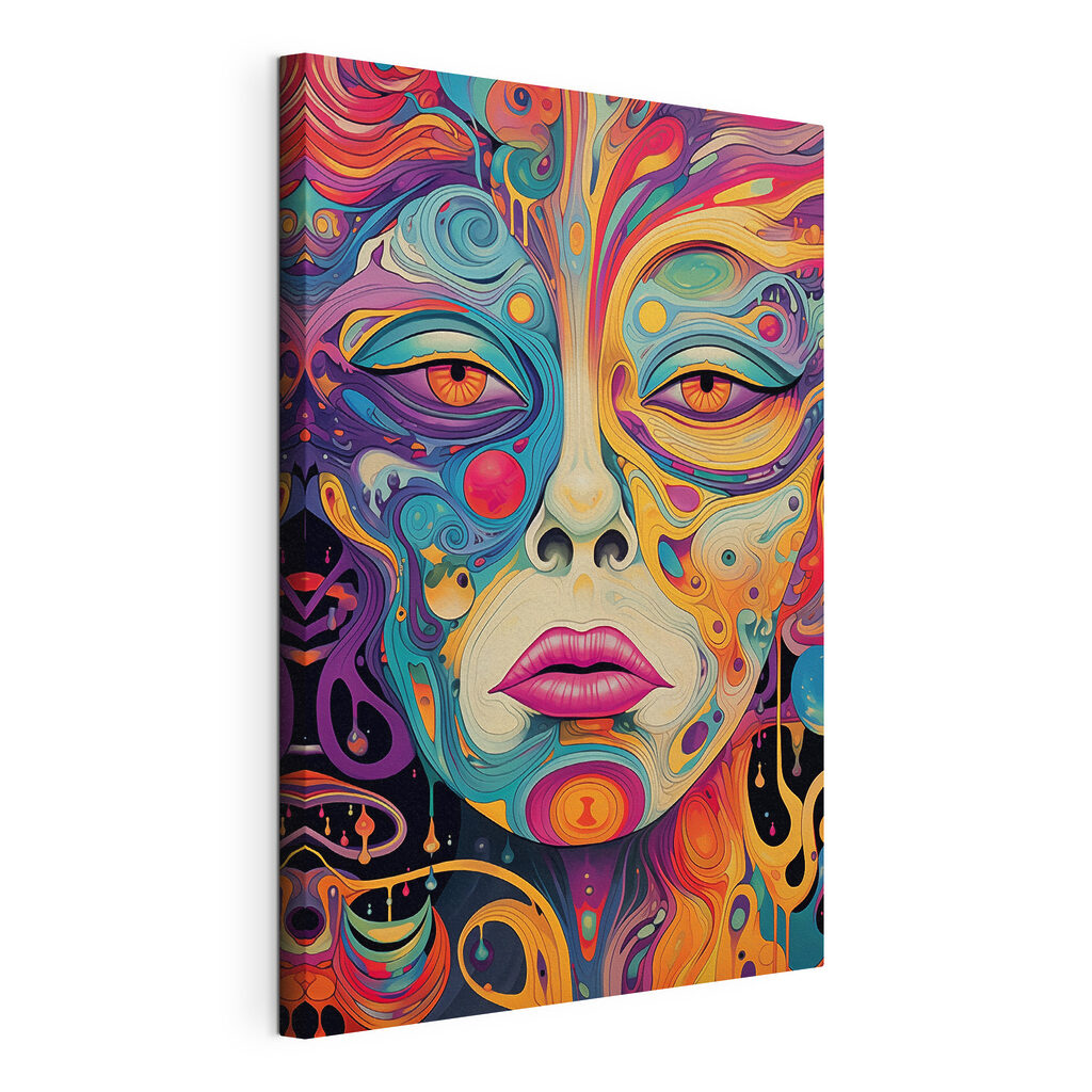Colorful face with eyes and lips Colorful face with eyes and lips