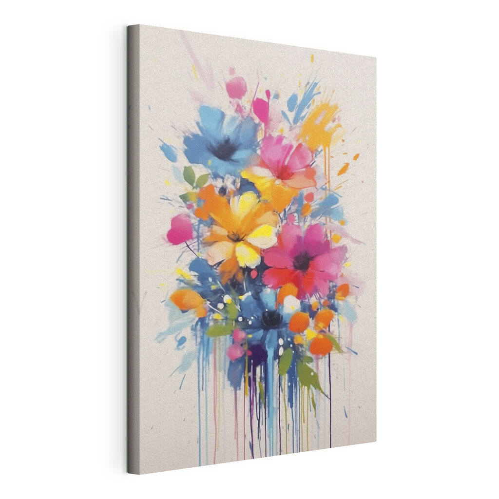 Painting of flowers on a white background