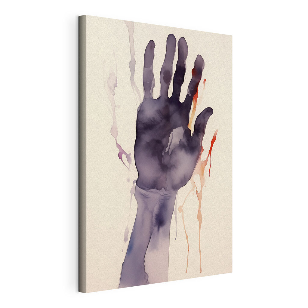 Hand with paint splatters