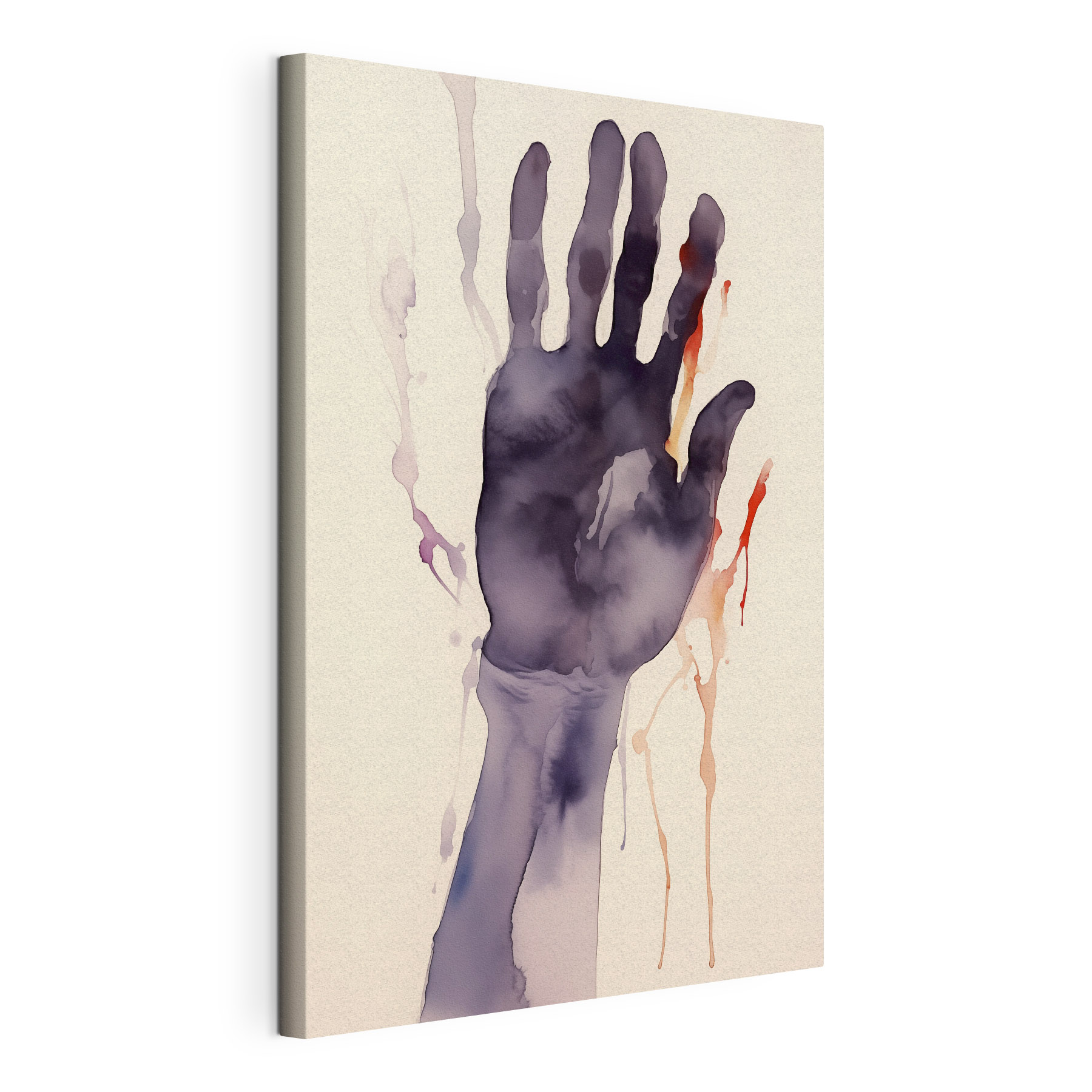 Hand with paint splatters