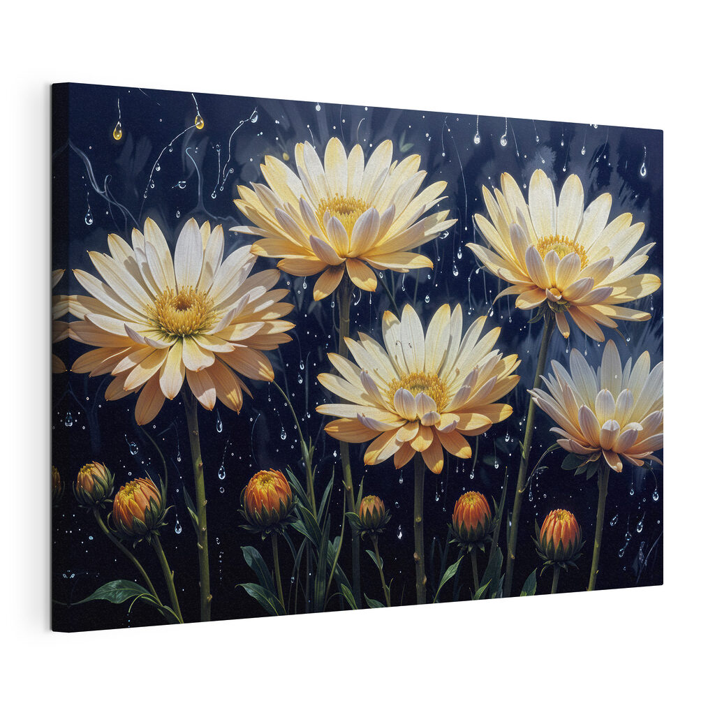Group of flowers with water drops Group of flowers with water drops