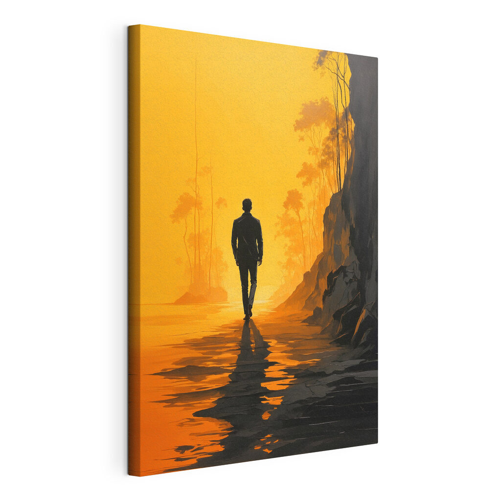 Man walking on a beach Man walking on a beach