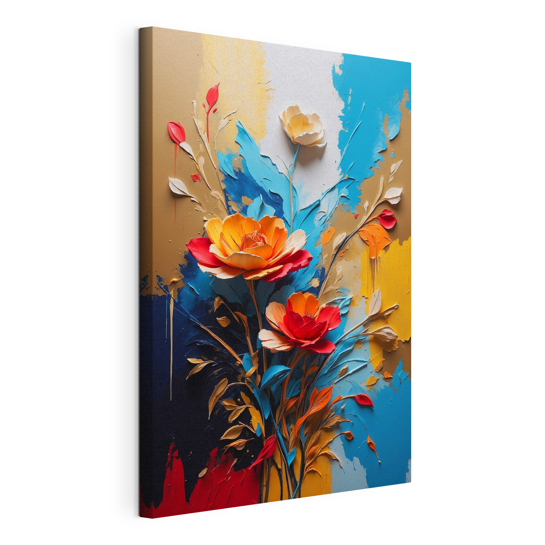 Painting of flowers and leaves Painting of flowers and leaves