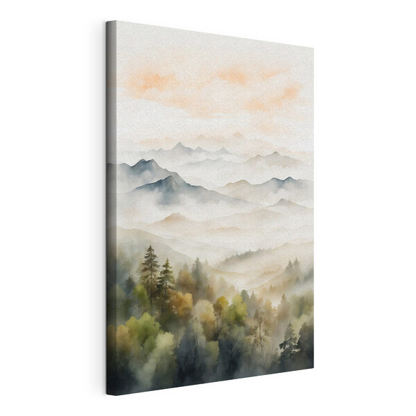 Quadri Quadri Acquerello raffigurante montagne e alberi (COD: s41781)