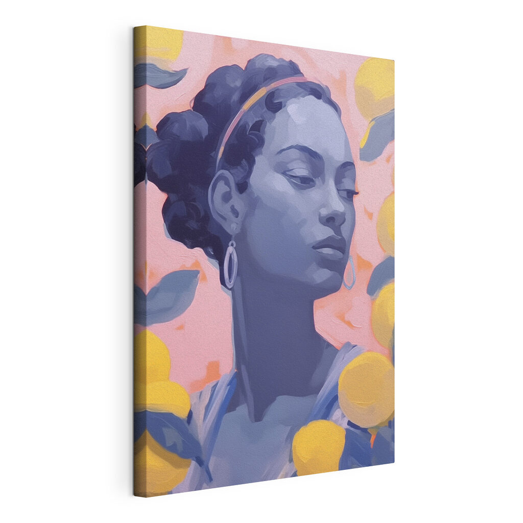 Woman with earrings and a headband