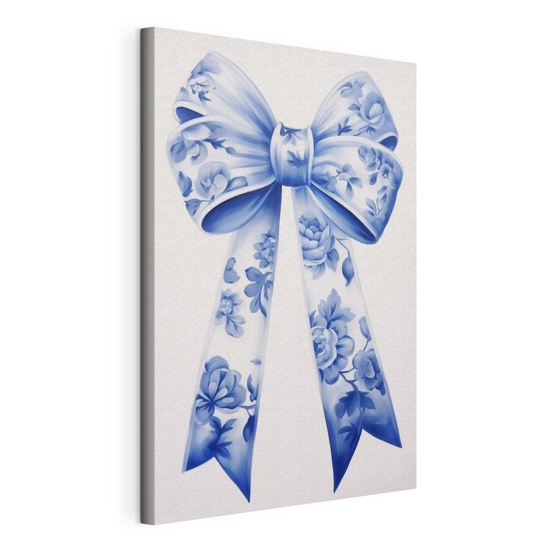 Blue and white floral bow Blue and white floral bow