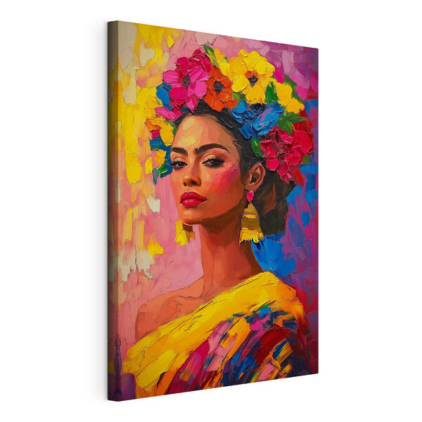 Dipinto raffigurante una donna con dei fiori tra i capelli Quadri Dipinto raffigurante una donna con dei fiori tra i capelli