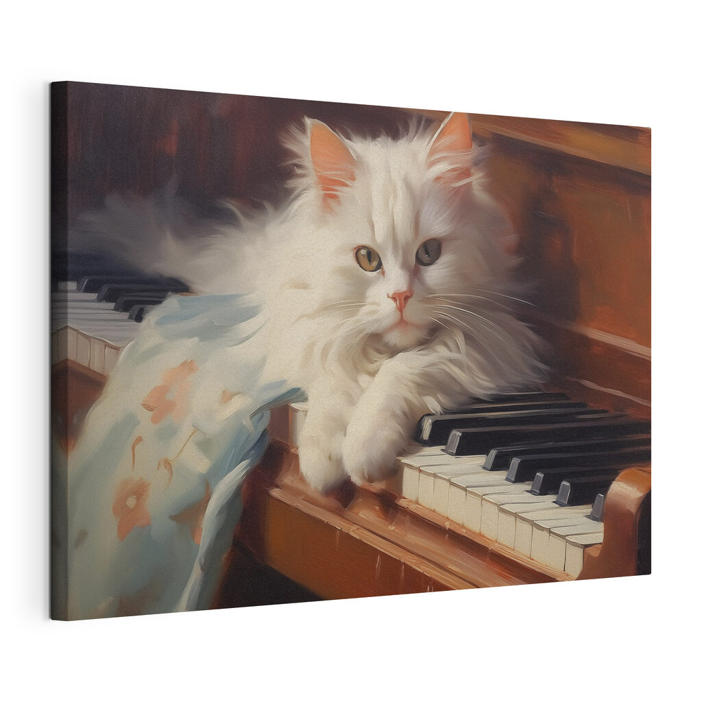 Cat lying on a piano Cat lying on a piano