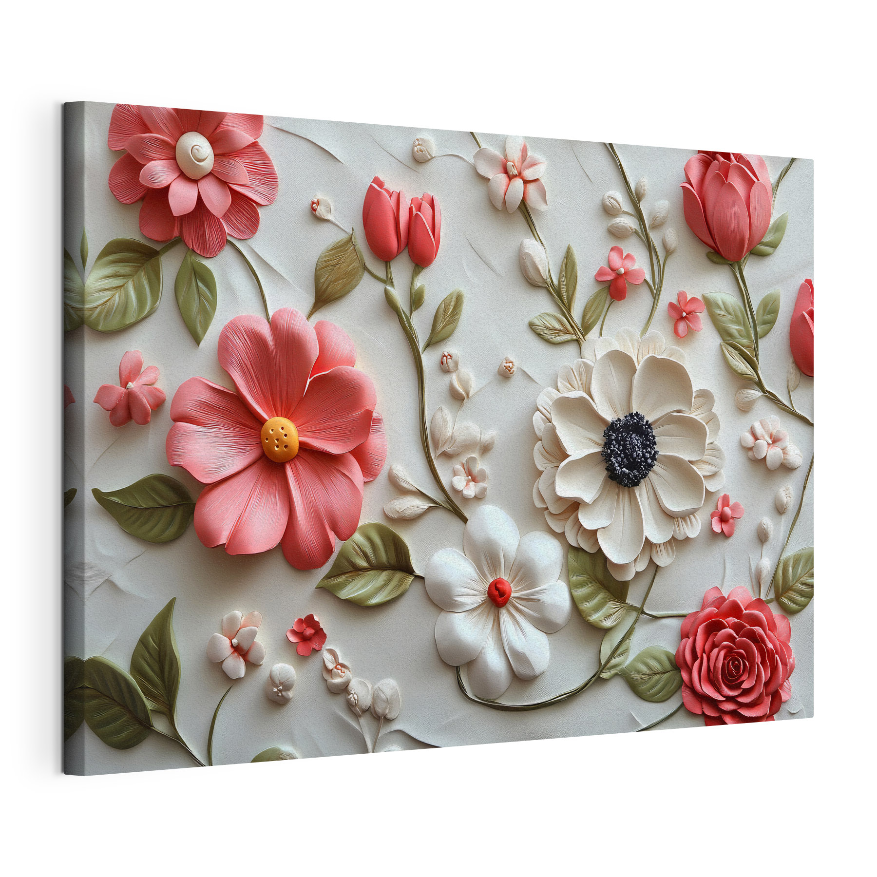 Colorful blossoms in intricate design