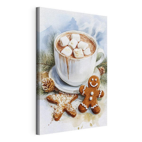Quadri Una tazza di cioccolata calda con marshmallow e biscotti allo zenzero (COD: s41952) Quadri Quadri Una tazza di cioccolata calda con marshmallow e biscotti allo zenzero (COD: s41952)