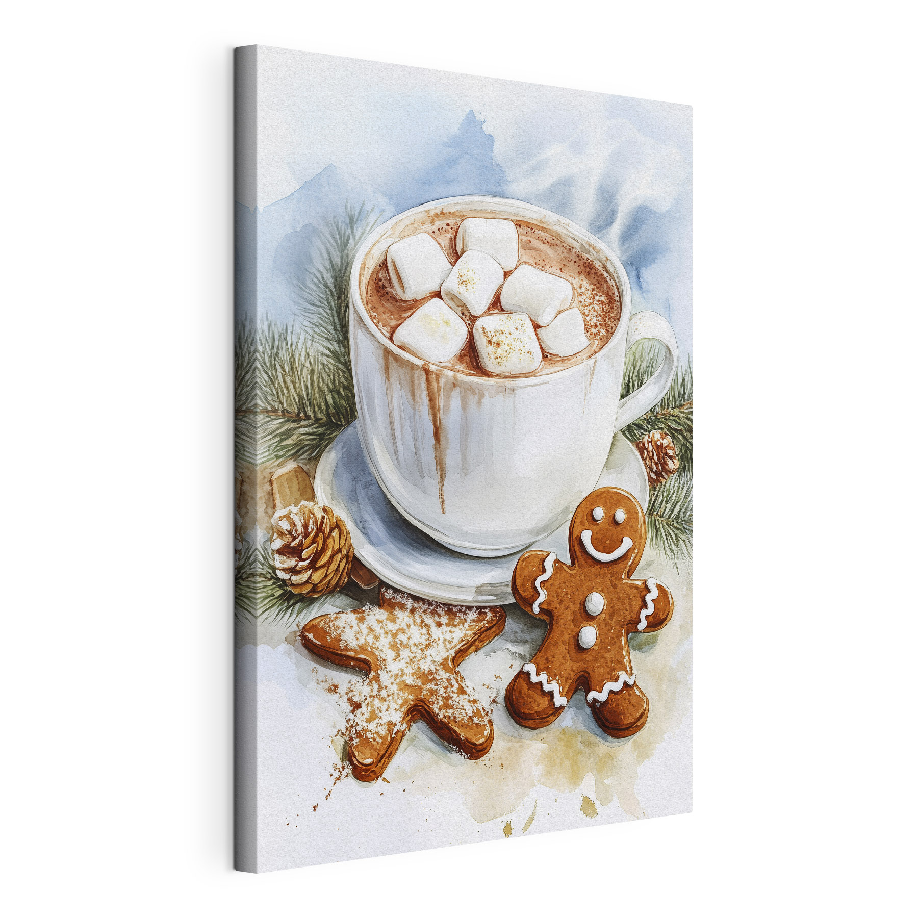 Cup of hot chocolate with marshmallows and gingerbread cookies Cup of hot chocolate with marshmallows and gingerbread cookies