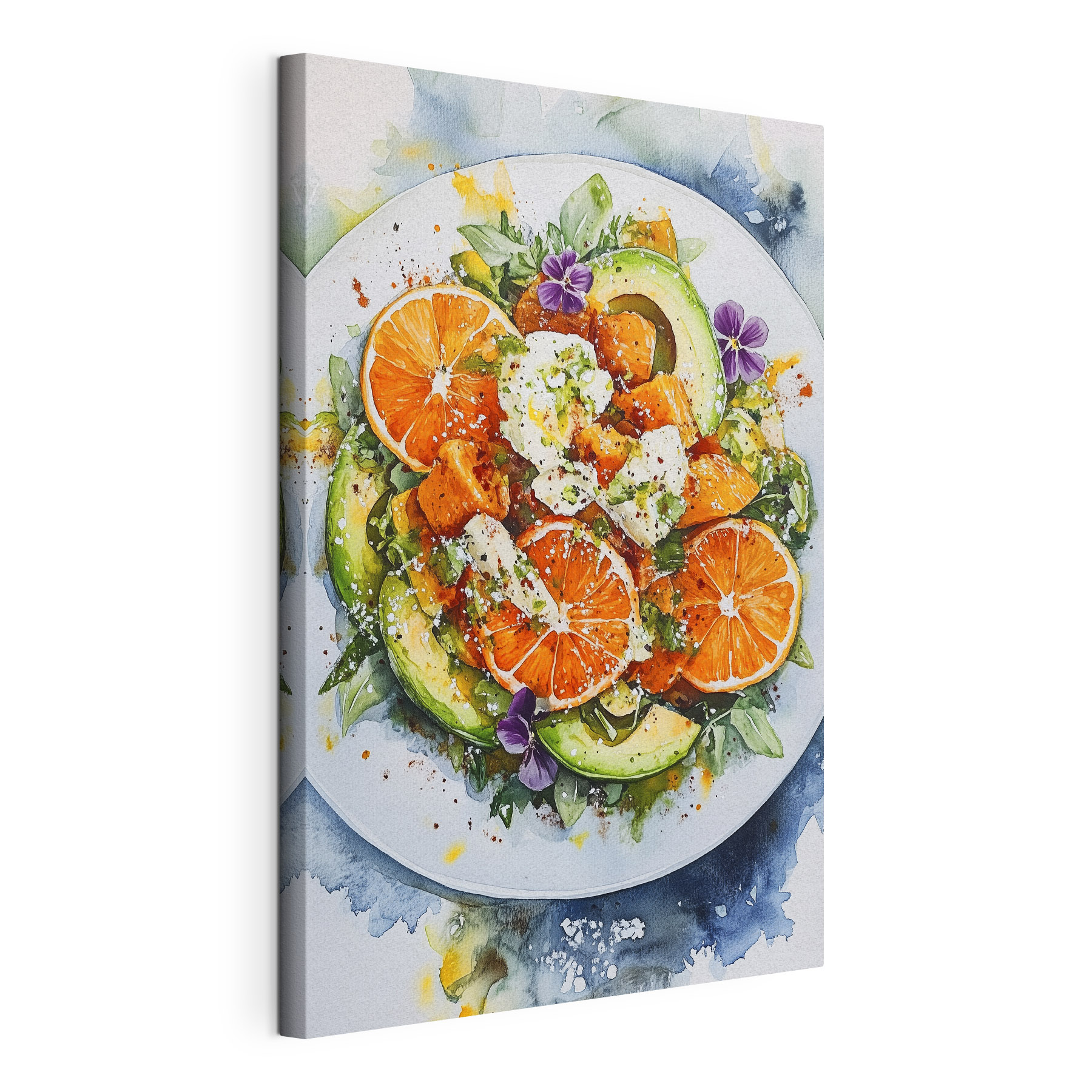 Plate of food with oranges and avocado