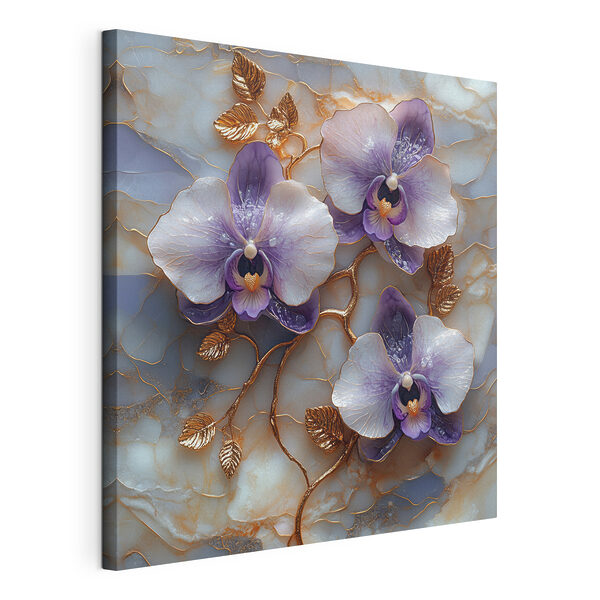 Quadri Quadri Delicate orchidee su uno sfondo di marmo (COD: s41984)