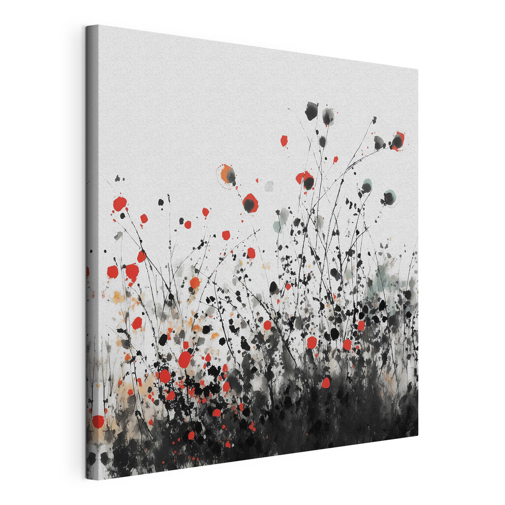 Group of flowers with red and black spots