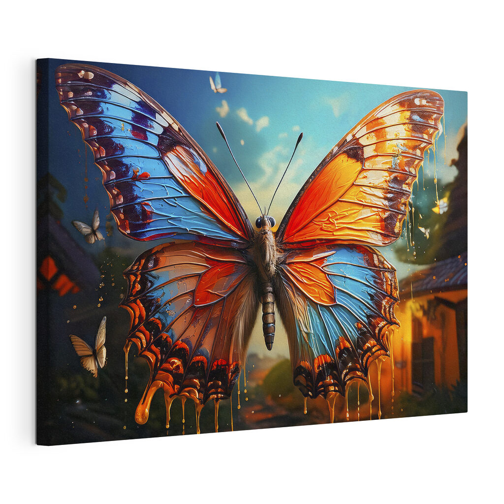 Butterfly with orange and blue wings Butterfly with orange and blue wings