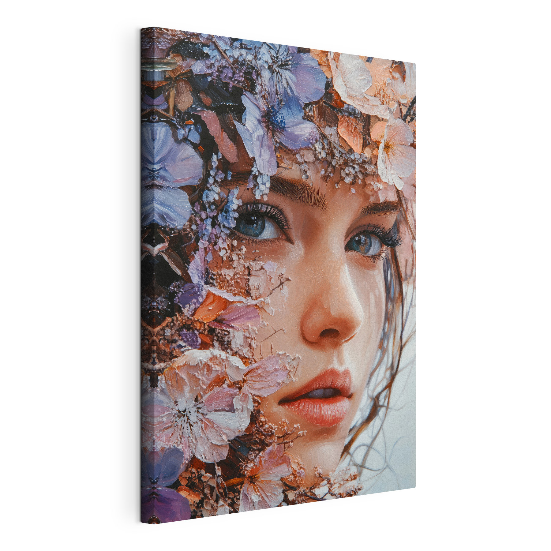 Woman with flowers on her face Woman with flowers on her face