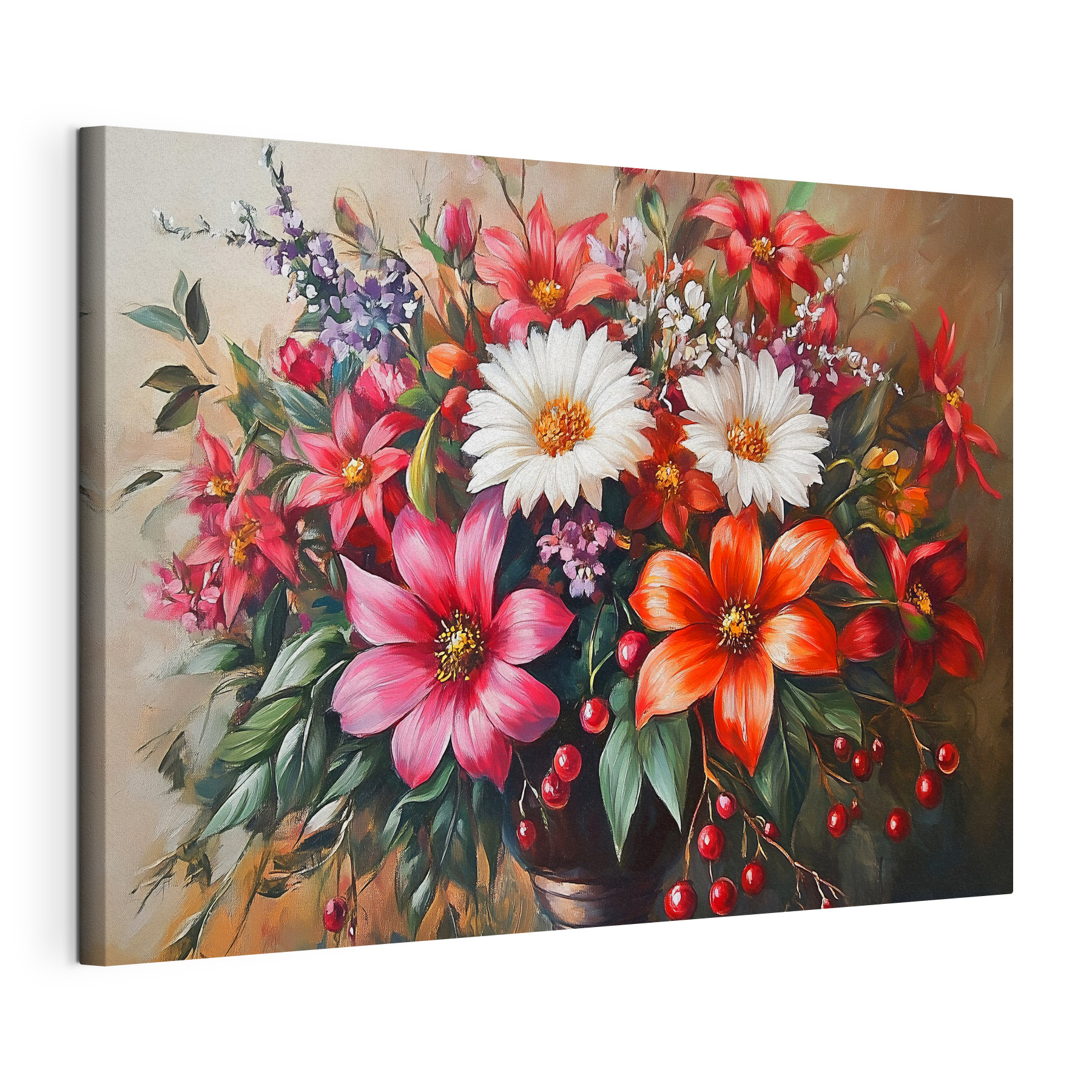 Painting of flowers in a vase Painting of flowers in a vase