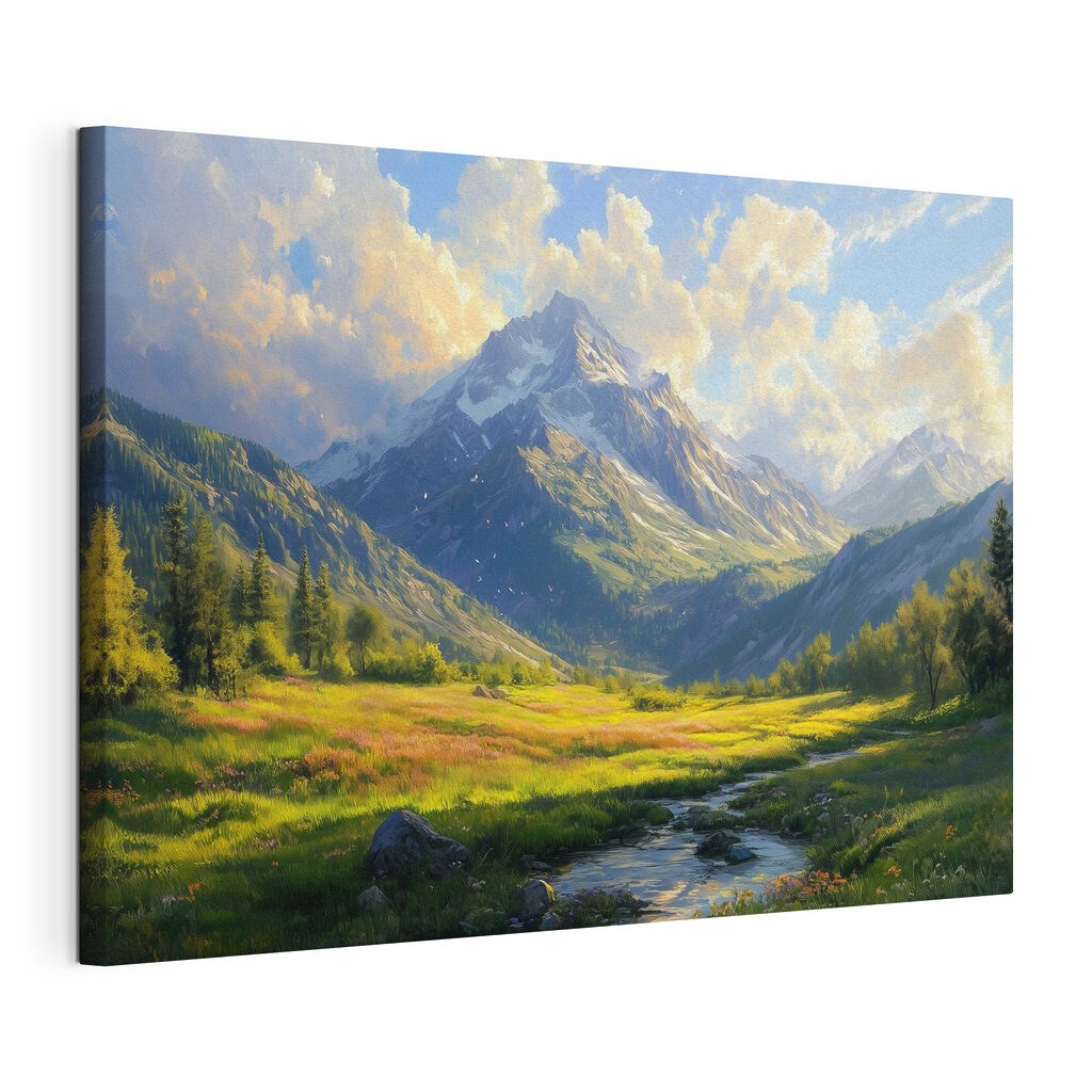 River running through a valley with mountains in the background River running through a valley with mountains in the background