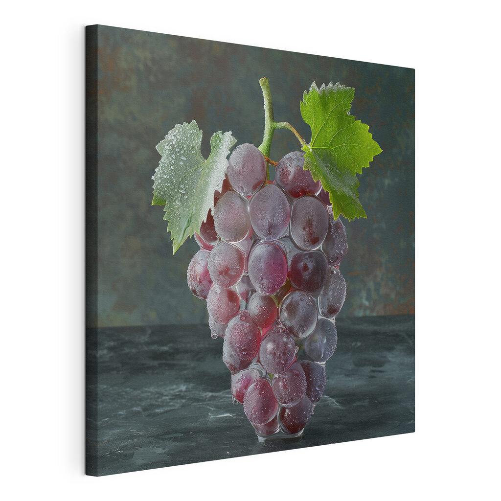 Bunch of grapes with water droplets on top