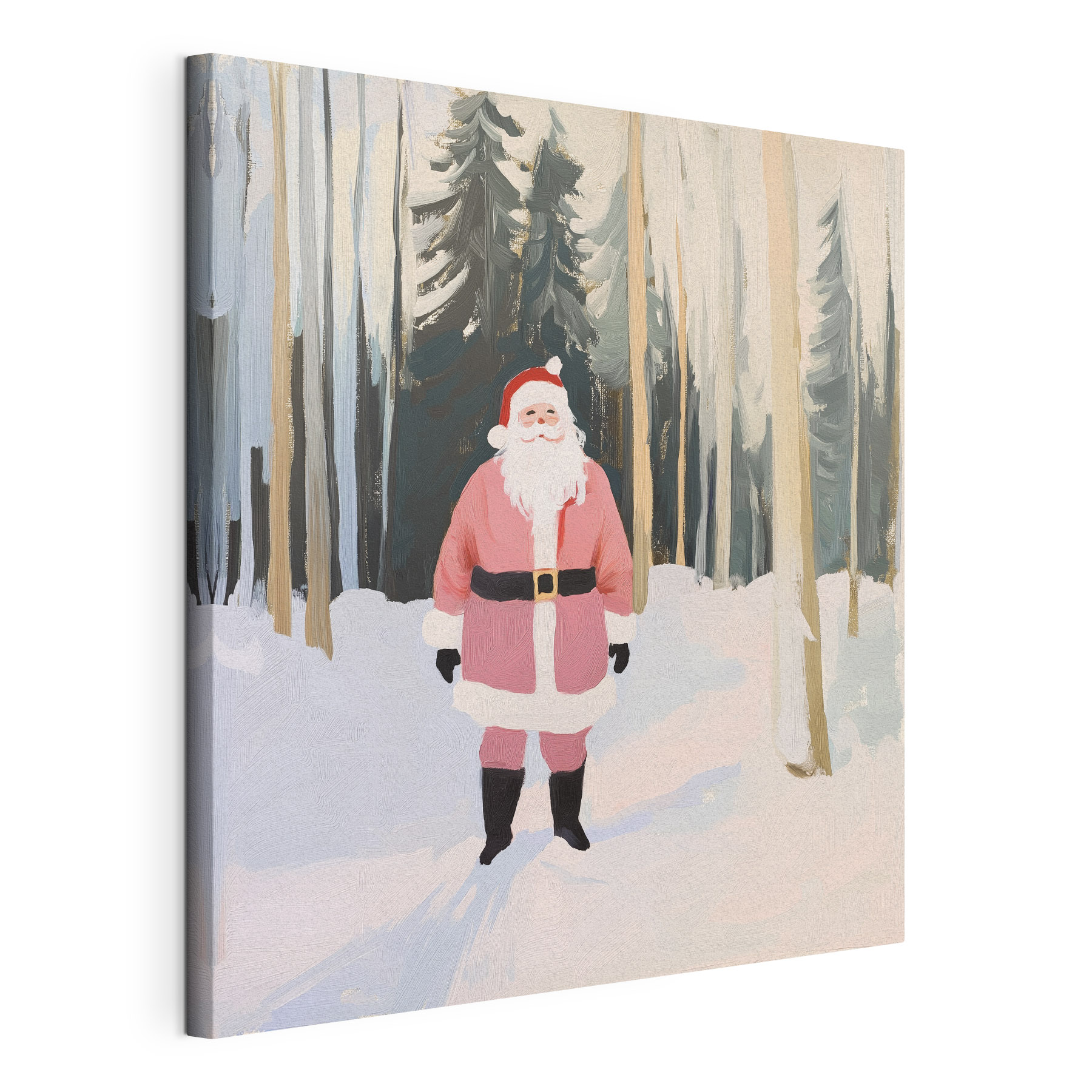 Painting of a santa claus in the snow