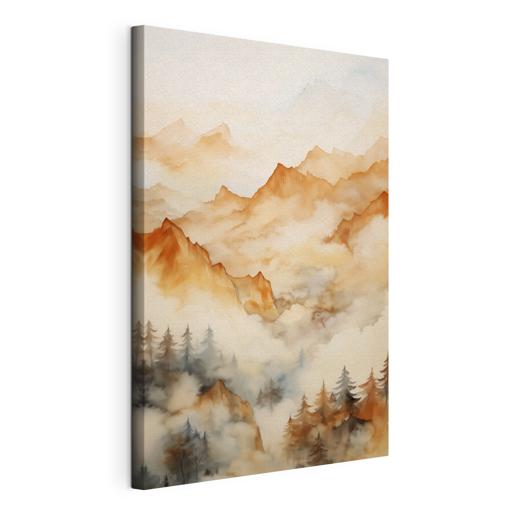 Painting of mountains and trees Painting of mountains and trees