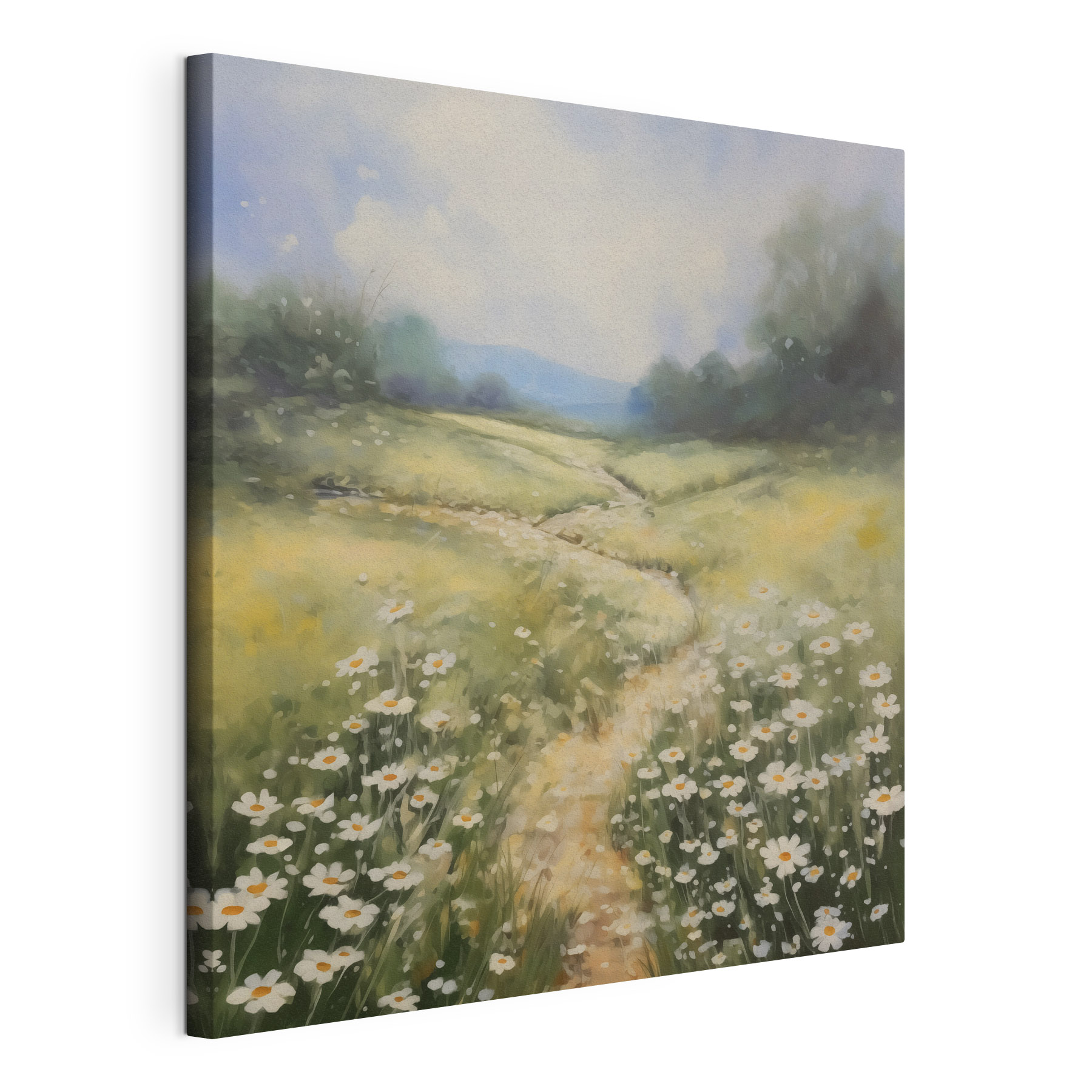 Painting of a path through a field of flowers Painting of a path through a field of flowers