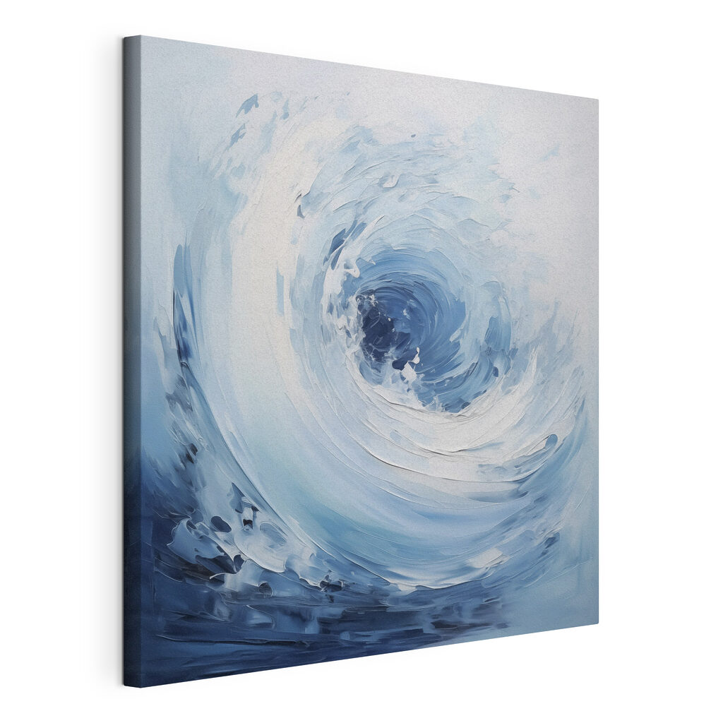 White and blue swirly waves