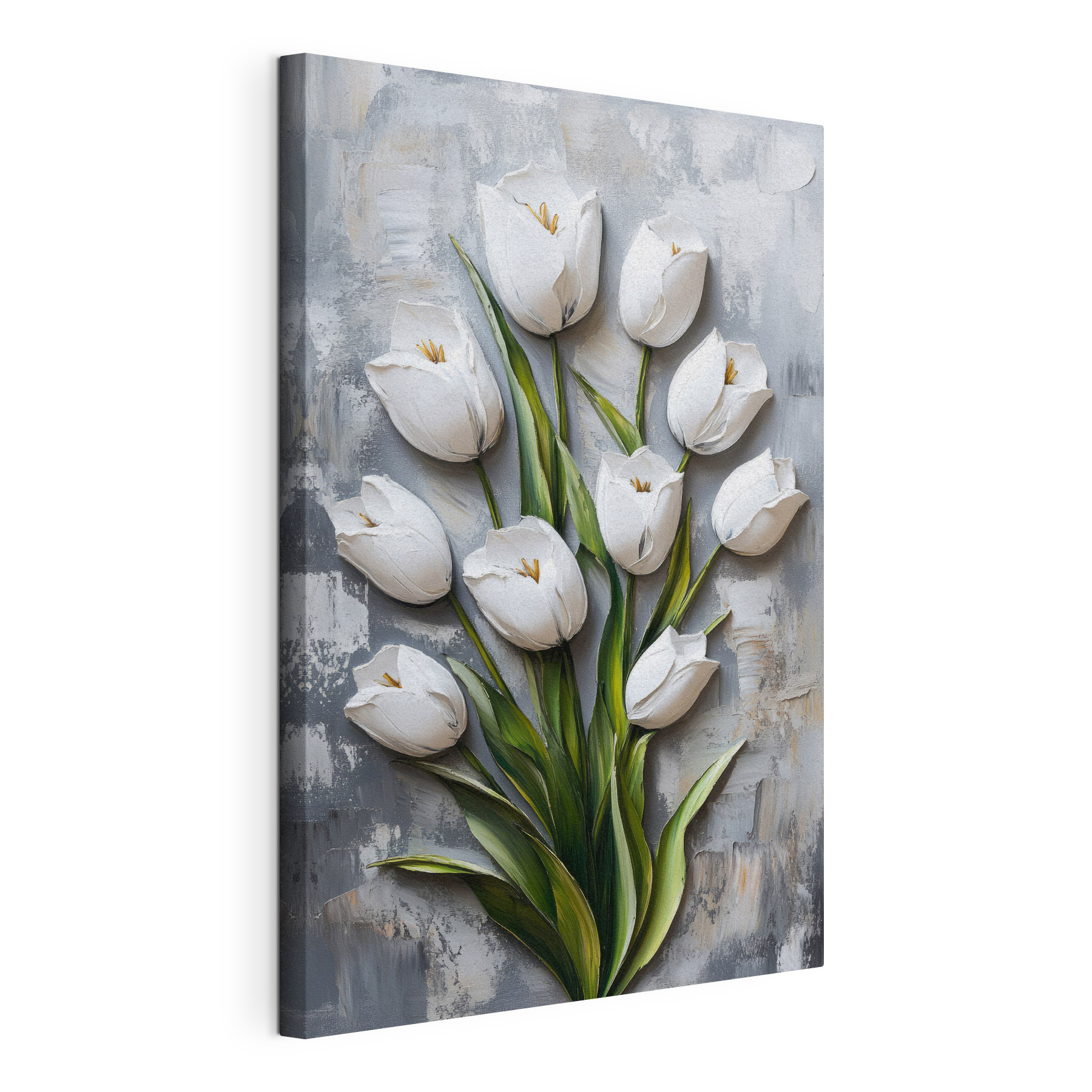 Painting of white tulips Painting of white tulips