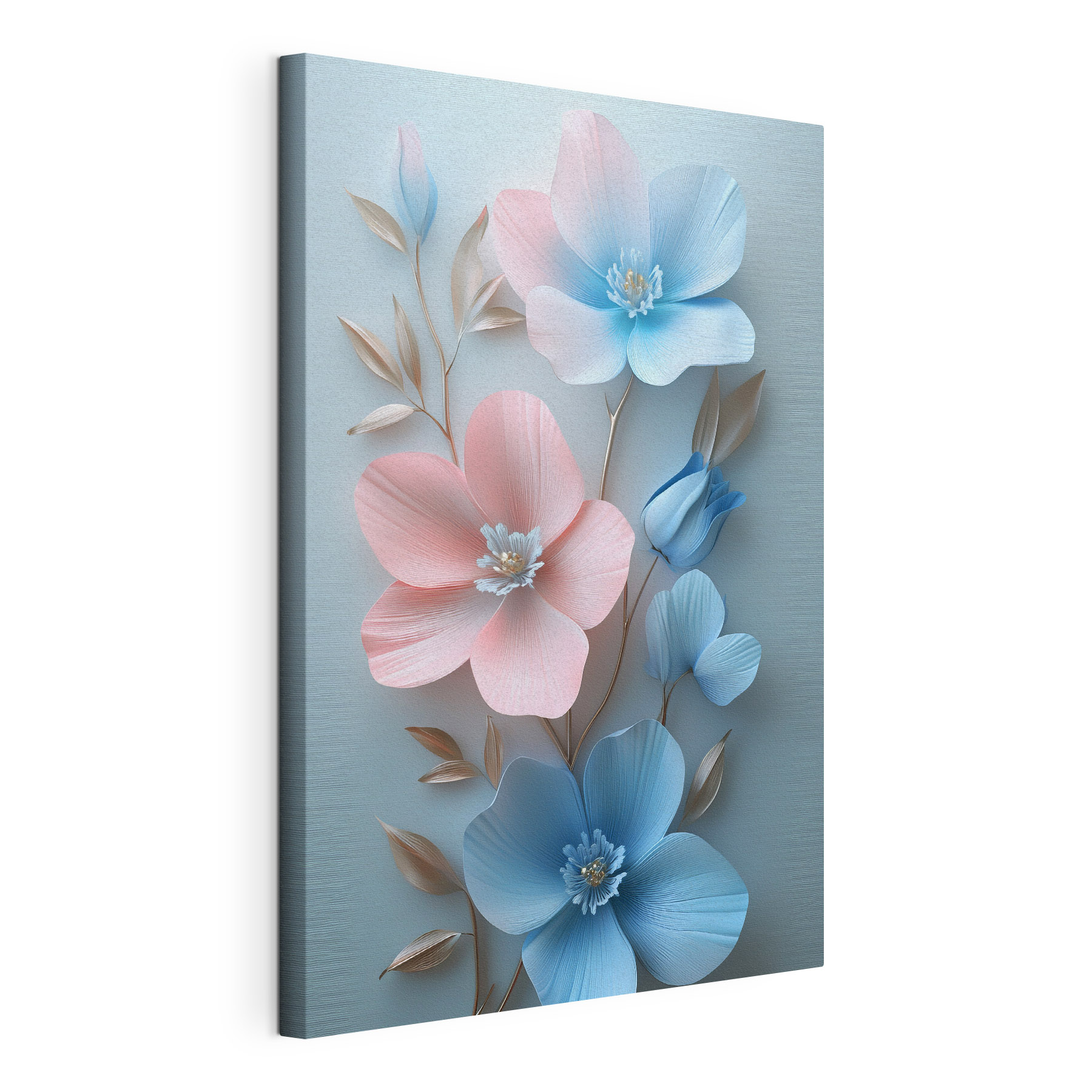 Group of flowers on a white surface