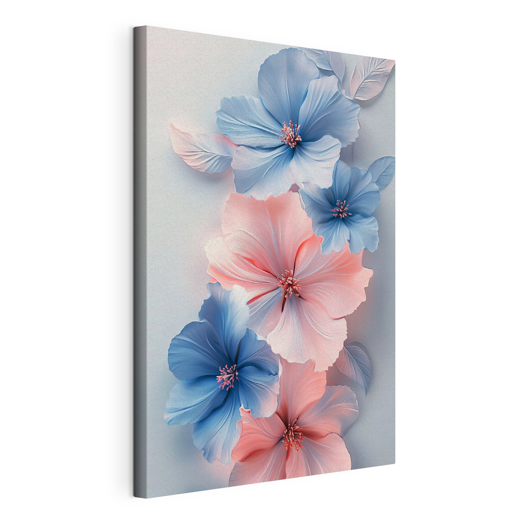 Group of blue and pink flowers