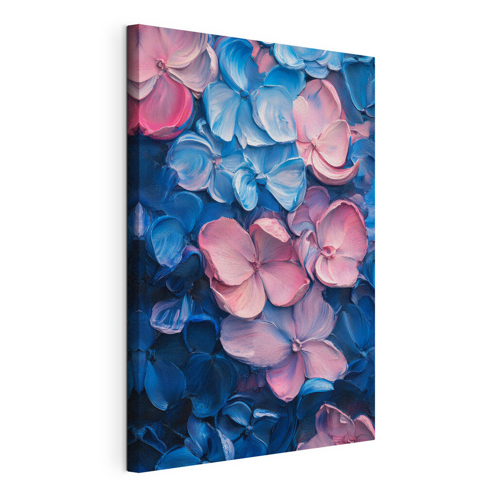 Group of blue and pink flowers Group of blue and pink flowers