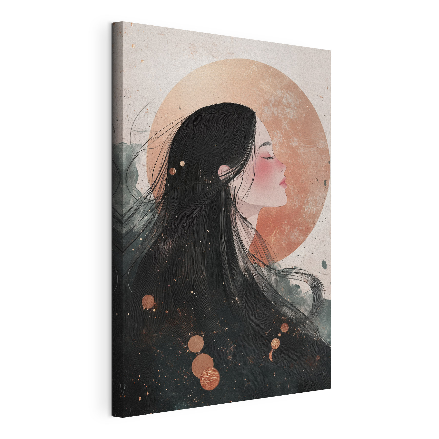 Woman with long black hair Woman with long black hair