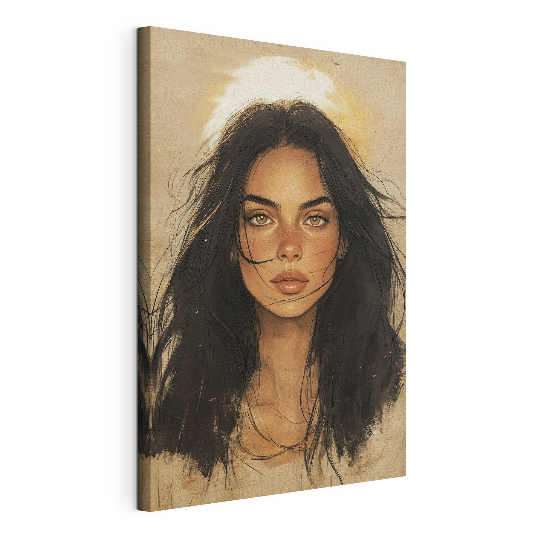Woman with long black hair Woman with long black hair