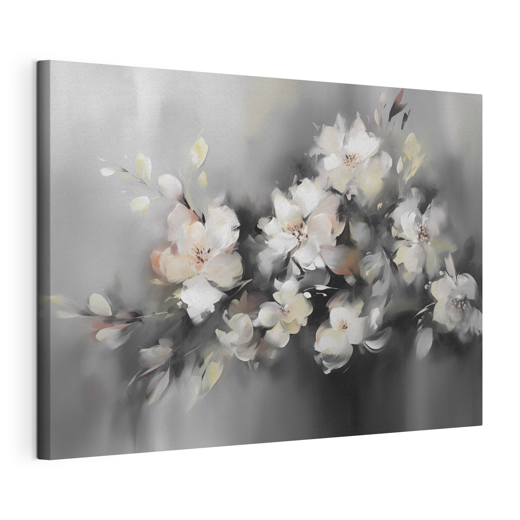 Painting of flowers on a grey background Painting of flowers on a grey background