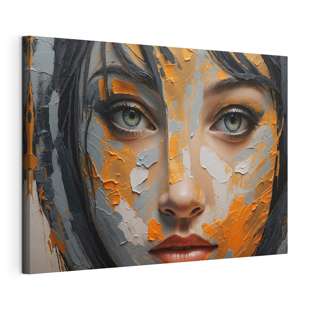 Woman with paint on her face Woman with paint on her face