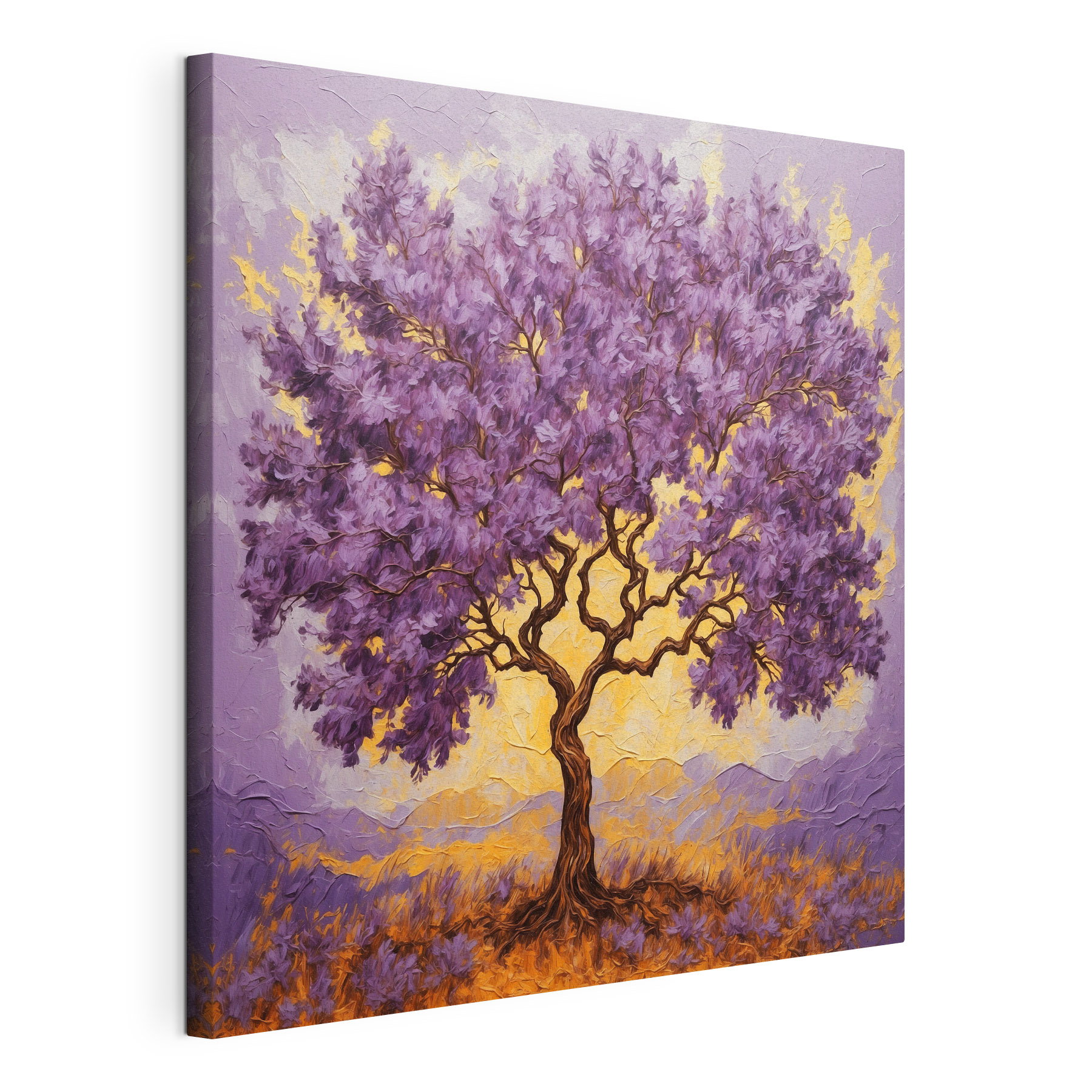 Painting of a tree with purple leaves Painting of a tree with purple leaves