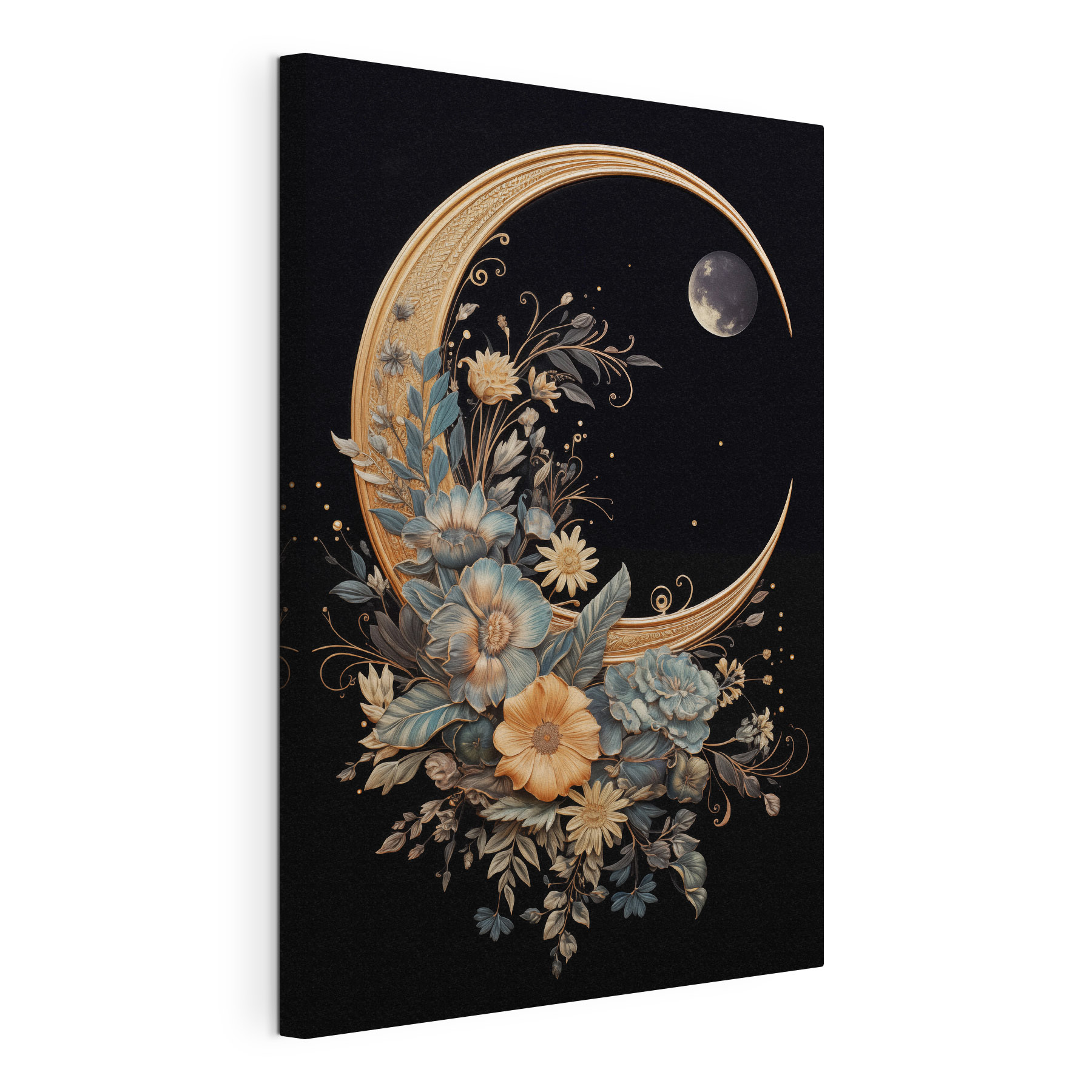 Moon with flowers and leaves Moon with flowers and leaves