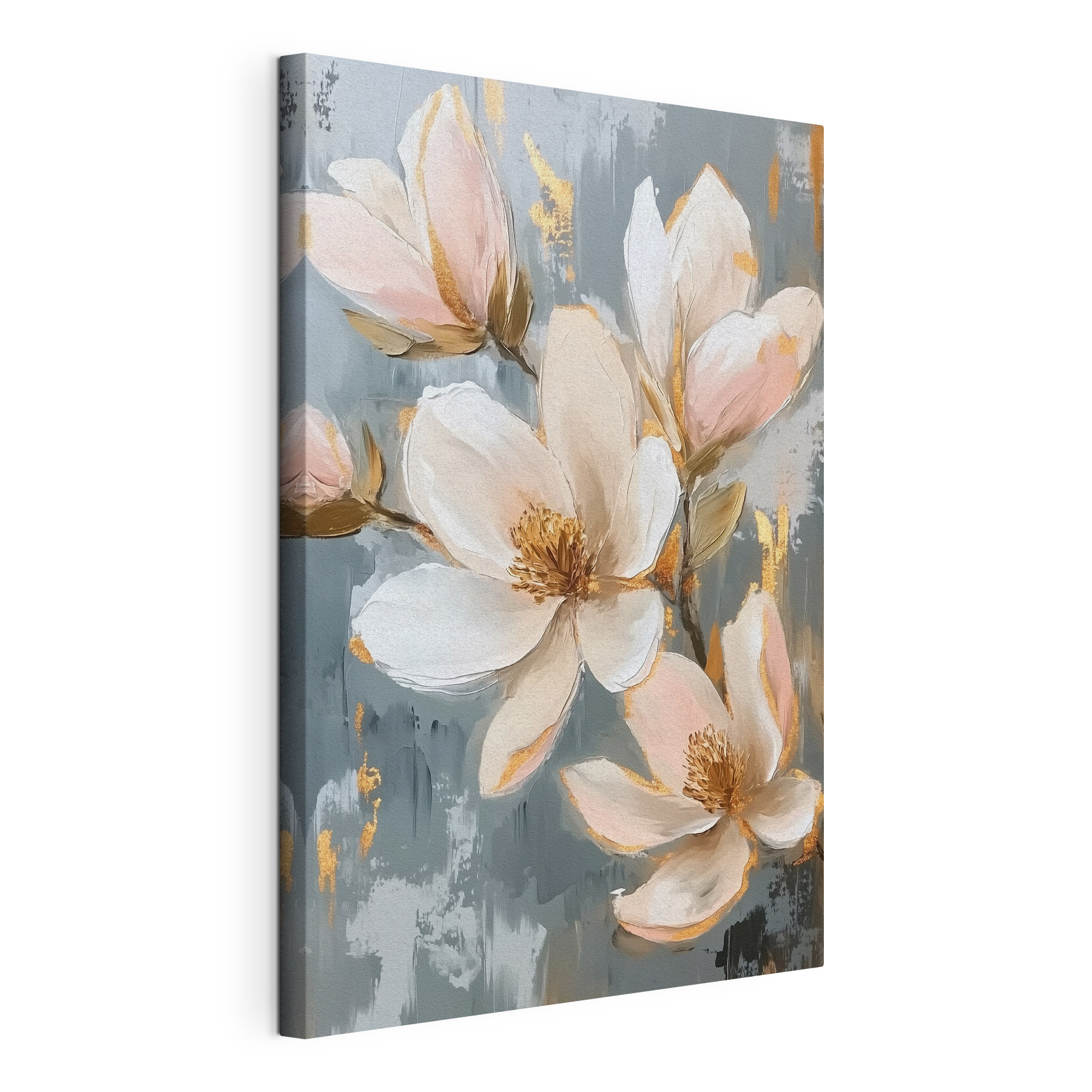 Painting of flowers on a blue background Painting of flowers on a blue background