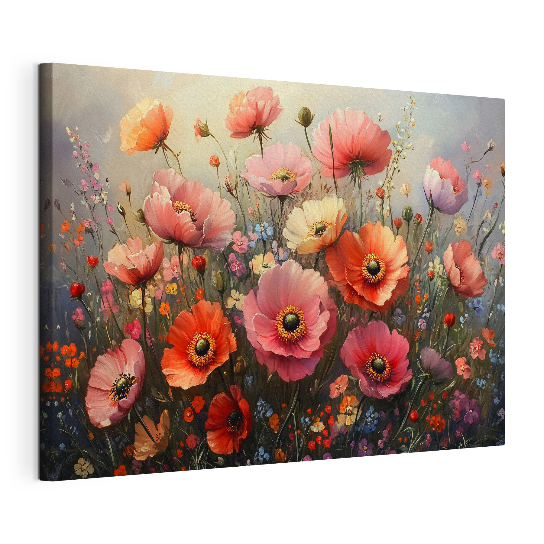 Painting of flowers in a field Painting of flowers in a field