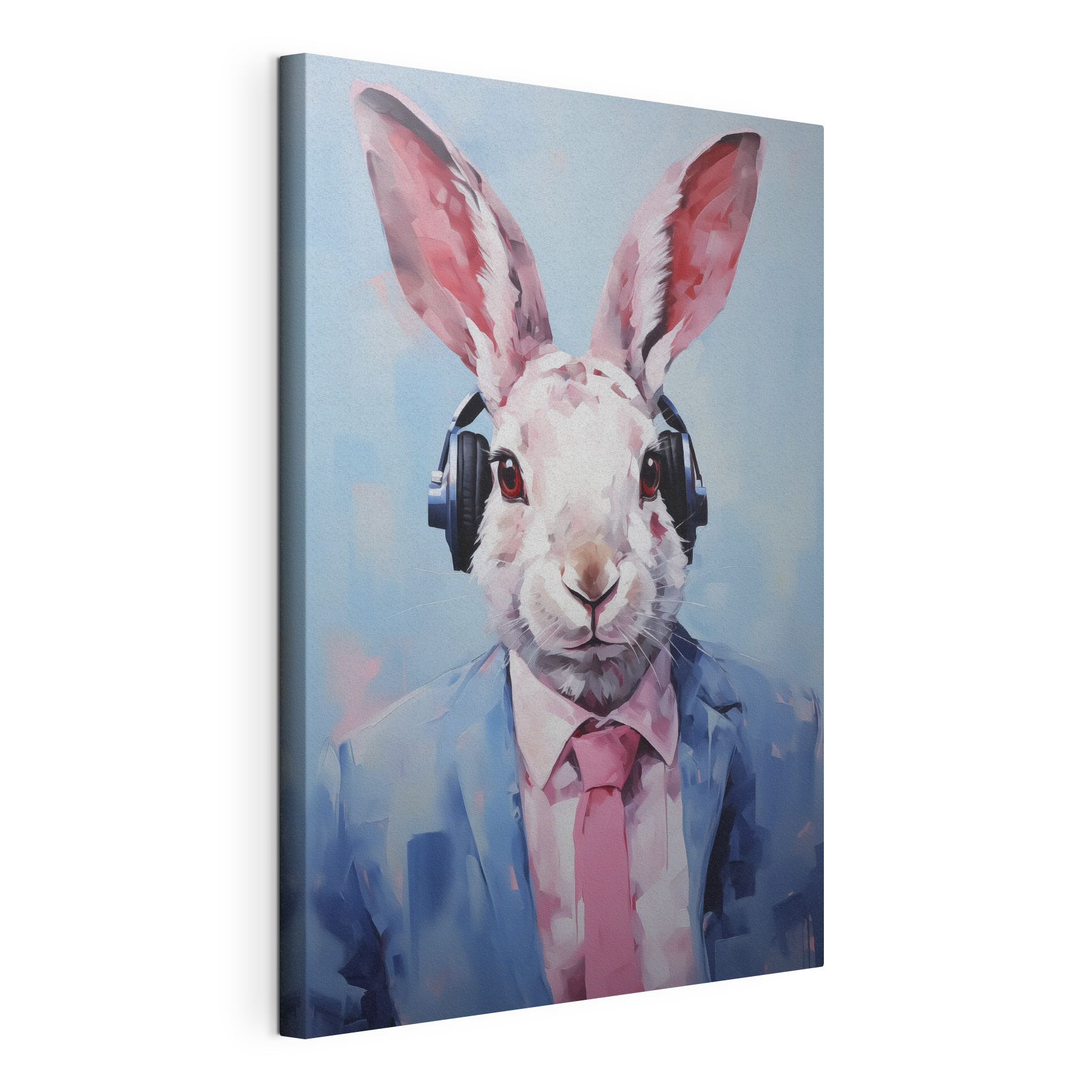 Rabbit wearing headphones and a suit Rabbit wearing headphones and a suit