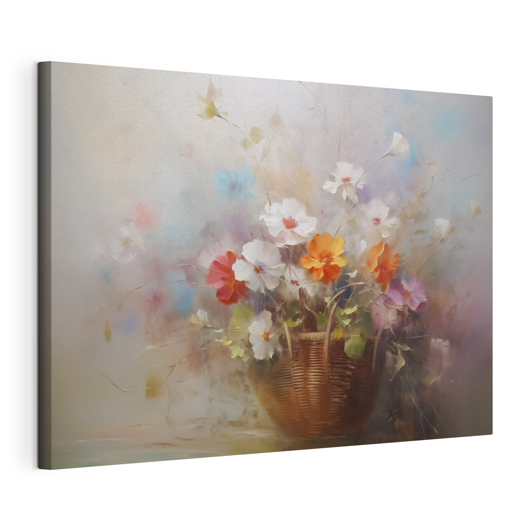 Painting of flowers in a basket