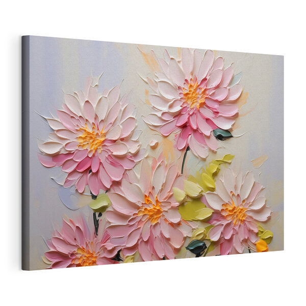 Painting of flowers on a white surface Painting of flowers on a white surface