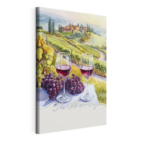 Quadri Bicchieri da vino e grappoli d'uva su un tavolo (COD: s42439) Quadri Quadri Bicchieri da vino e grappoli d'uva su un tavolo (COD: s42439)