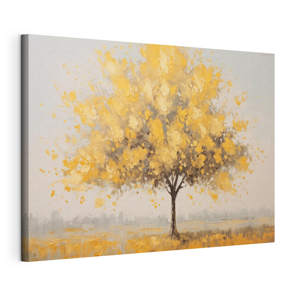 Painting of a tree with yellow leaves Painting of a tree with yellow leaves