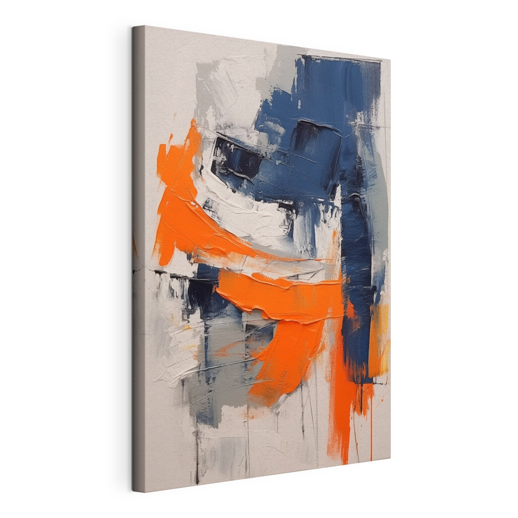 Painting of blue and orange paint Painting of blue and orange paint