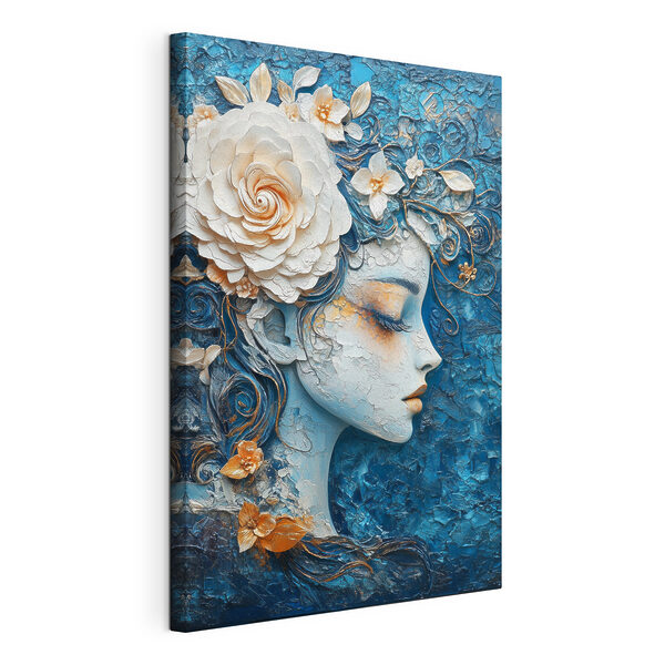 Dipinto raffigurante una donna con dei fiori tra i capelli Quadri Dipinto raffigurante una donna con dei fiori tra i capelli