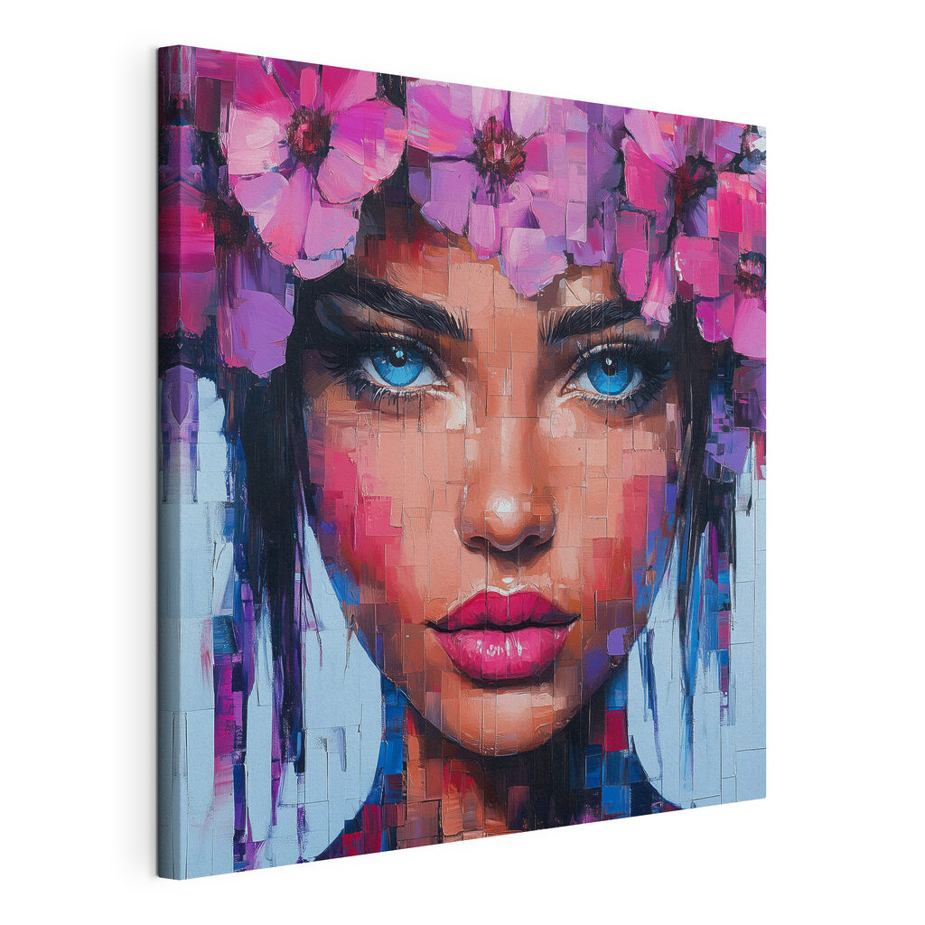Painting of a woman with flowers in her hair Painting of a woman with flowers in her hair